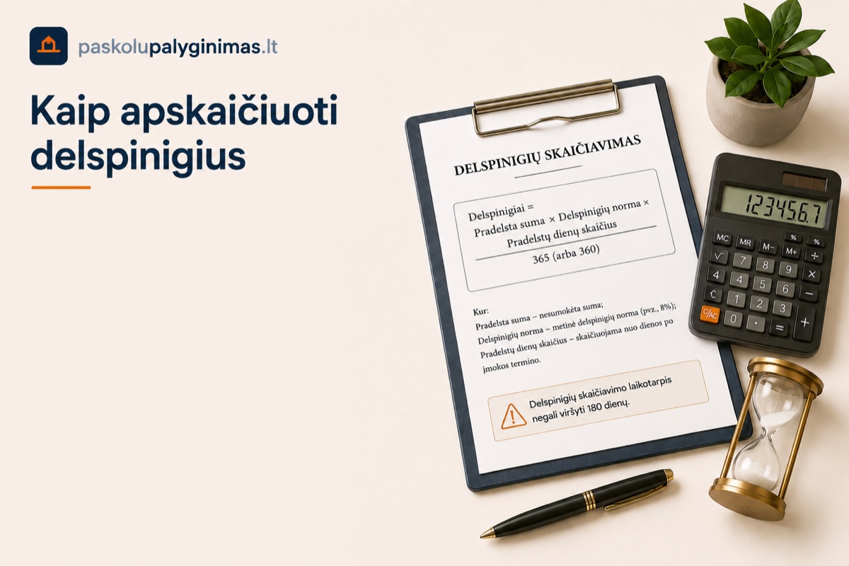 Kaip apskaičiuoti delspinigius: formulė ir praktinis pavyzdys