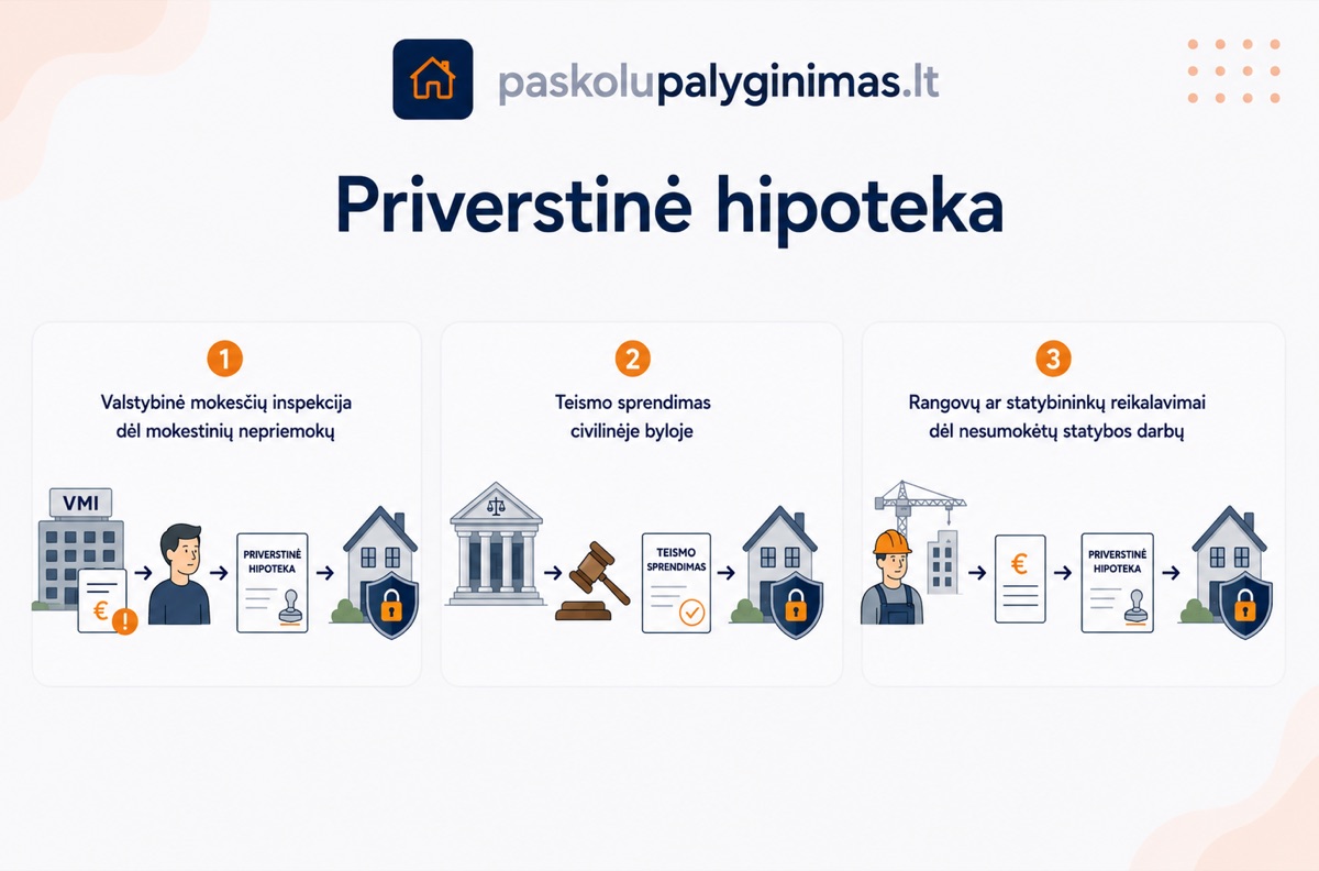 Priverstinė hipoteka: kas ją gali nustatyti ir už ką